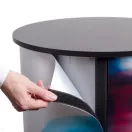 KÍNÁLÓ PULT PRO KÖR ALAKÚ FEKETE FEDLAPPAL