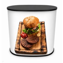 KÍNÁLÓ PULT STANDARD NAGY FEKETE FEDLAPPAL