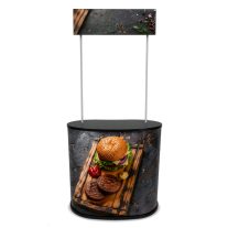 KÍNÁLÓ PULT STANDARD NAGY FEKETE FEDLAPPAL ÉS KORONÁVAL